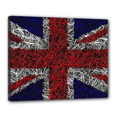 Union Jack Flag Uk Patriotic Canvas 20  X 16  (stretched) by Celenk