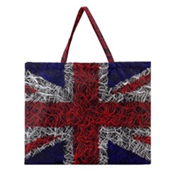 Union Jack Flag Uk Patriotic Zipper Large Tote Bag by Celenk