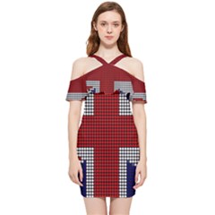 Union Jack Flag British Flag Shoulder Frill Bodycon Summer Dress by Celenk