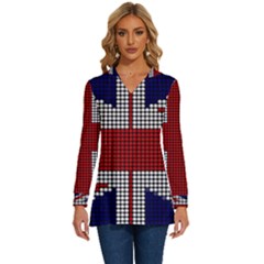 Union Jack Flag British Flag Long Sleeve Drawstring Hooded Top