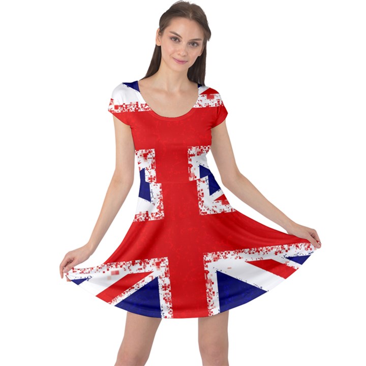 Union Jack London Flag Uk Cap Sleeve Dress