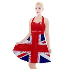 Union Jack London Flag Uk Halter Party Swing Dress  by Celenk