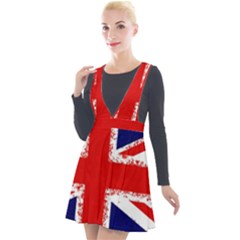 Union Jack London Flag Uk Plunge Pinafore Velour Dress by Celenk