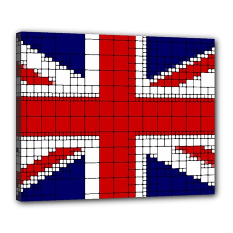 Union Jack Flag Uk Patriotic Canvas 20  x 16  (Stretched)