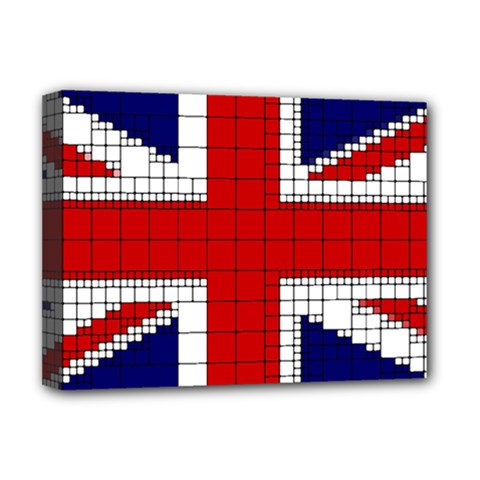 Union Jack Flag Uk Patriotic Deluxe Canvas 16  x 12  (Stretched) 