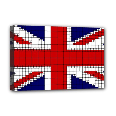 Union Jack Flag Uk Patriotic Deluxe Canvas 18  x 12  (Stretched)