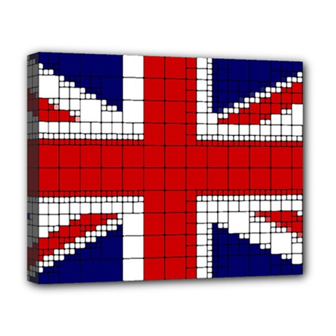 Union Jack Flag Uk Patriotic Deluxe Canvas 20  x 16  (Stretched)