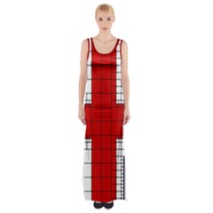 Union Jack Flag Uk Patriotic Thigh Split Maxi Dress