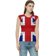 Union Jack Flag Uk Patriotic Women s Raglan Cap Sleeve Tee