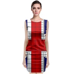 Union Jack Flag Uk Patriotic Sleeveless Velvet Midi Dress