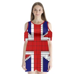 Union Jack Flag Uk Patriotic Shoulder Cutout Velvet One Piece