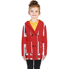 Union Jack Flag Uk Patriotic Kids  Double Breasted Button Coat