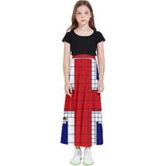 Union Jack Flag Uk Patriotic Kids  Flared Maxi Skirt