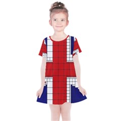 Union Jack Flag Uk Patriotic Kids  Simple Cotton Dress by Celenk