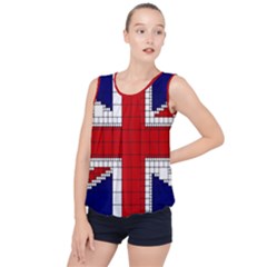 Union Jack Flag Uk Patriotic Bubble Hem Chiffon Tank Top