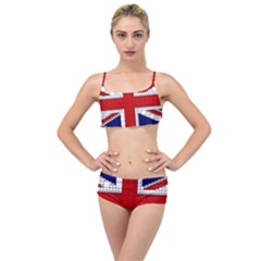 Union Jack Flag Uk Patriotic Layered Top Bikini Set