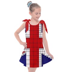 Union Jack Flag Uk Patriotic Kids  Tie Up Tunic Dress