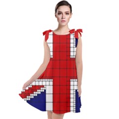 Union Jack Flag Uk Patriotic Tie Up Tunic Dress