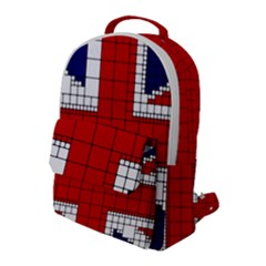 Union Jack Flag Uk Patriotic Flap Pocket Backpack (Large)