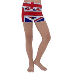 Union Jack Flag Uk Patriotic Kids  Lightweight Velour Yoga Shorts