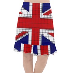 Union Jack Flag Uk Patriotic Fishtail Chiffon Skirt