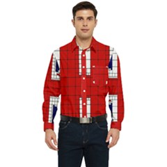 Union Jack Flag Uk Patriotic Men s Long Sleeve Pocket Shirt 