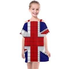 Union Jack Flag Uk Patriotic Kids  One Piece Chiffon Dress