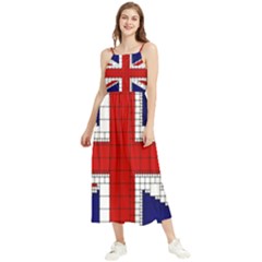 Union Jack Flag Uk Patriotic Boho Sleeveless Summer Dress