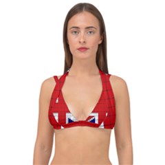 Union Jack Flag Uk Patriotic Double Strap Halter Bikini Top