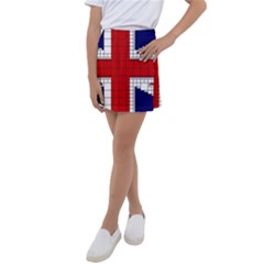 Union Jack Flag Uk Patriotic Kids  Tennis Skirt