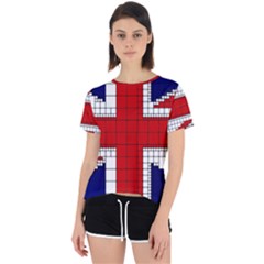 Union Jack Flag Uk Patriotic Open Back Sport Tee