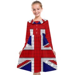 Union Jack Flag Uk Patriotic Kids  Midi Sailor Dress