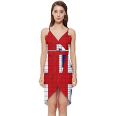 Union Jack Flag Uk Patriotic Wrap Frill Dress