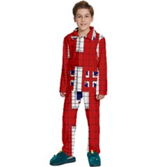 Union Jack Flag Uk Patriotic Kids  Long Sleeve Velvet Pajamas Set