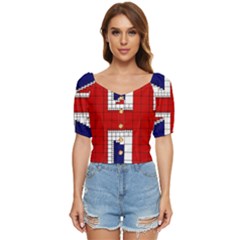 Union Jack Flag Uk Patriotic Button up blouse