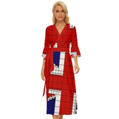 Union Jack Flag Uk Patriotic Midsummer Wrap Dress