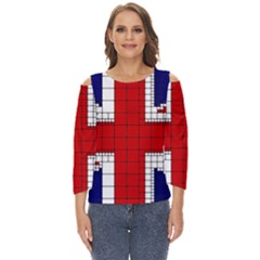 Union Jack Flag Uk Patriotic Cut Out Wide Sleeve Top