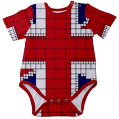 Union Jack Flag Uk Patriotic Baby Short Sleeve Bodysuit by Celenk