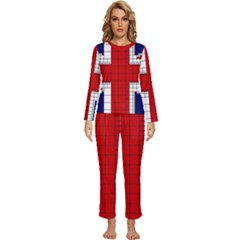 Union Jack Flag Uk Patriotic Womens  Long Sleeve Lightweight Pajamas Set