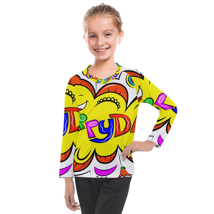 Happy Happiness Child Smile Joy Kids  Long Mesh Tee