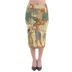 Egyptian Man Sun God Ra Amun Midi Pencil Skirt by Celenk