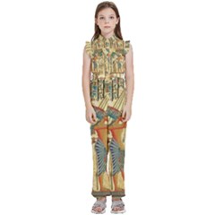 Egyptian Man Sun God Ra Amun Kids  Sleeveless Ruffle Edge Band Collar Chiffon One Piece by Celenk