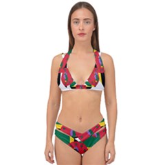 Heart Love Flag Antilles Island Double Strap Halter Bikini Set by Celenk