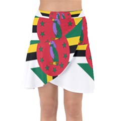 Heart Love Flag Antilles Island Wrap Front Skirt by Celenk