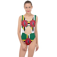 Heart Love Flag Antilles Island Center Cut Out Swimsuit