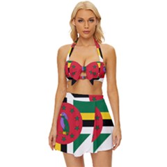 Heart Love Flag Antilles Island Vintage Style Bikini Top And Skirt Set  by Celenk