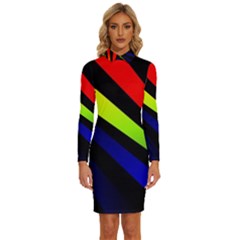 Graphic Design Computer Graphics Long Sleeve Shirt Collar Bodycon Dress