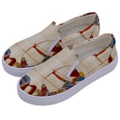 Egyptian Tutunkhamun Pharaoh Design Kids  Canvas Slip Ons by Celenk