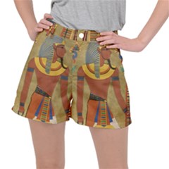 Egyptian Tutunkhamun Pharaoh Design Women s Ripstop Shorts by Celenk