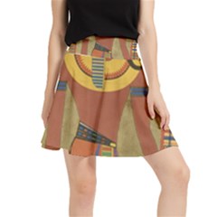 Egyptian Tutunkhamun Pharaoh Design Waistband Skirt by Celenk